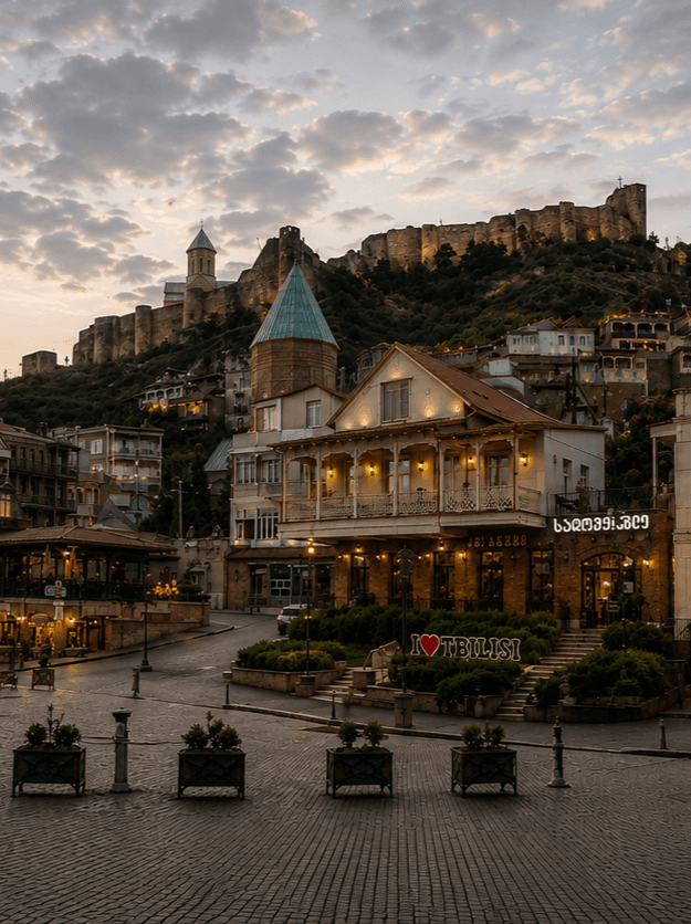 Tbilisi Old Town at dusk